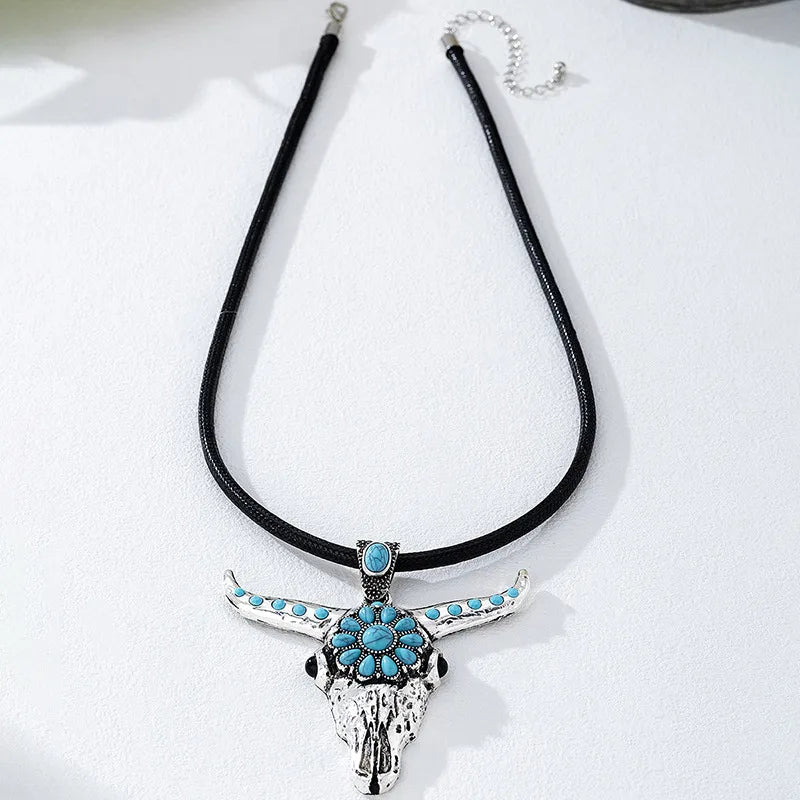 Collar Colgante Cabeza Toro Aleación