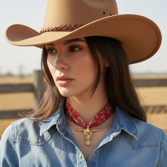 Collar Toro Algodón-lino Rojo
