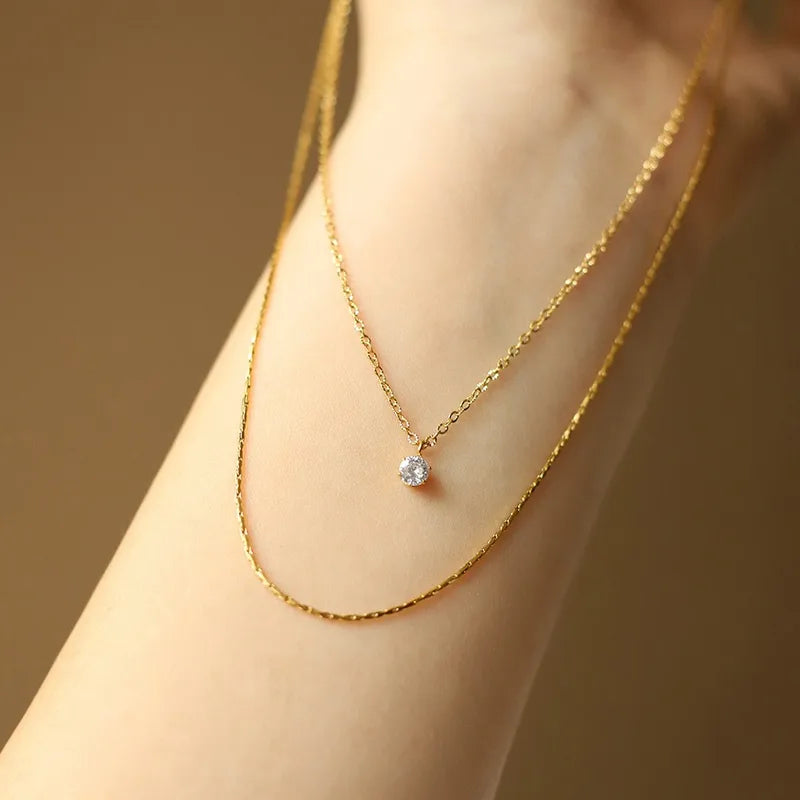 Collar Doble Dorado Acero Inoxidable