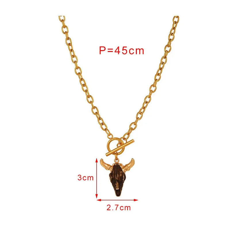 Collar Cabeza De Toro Acero Titanio