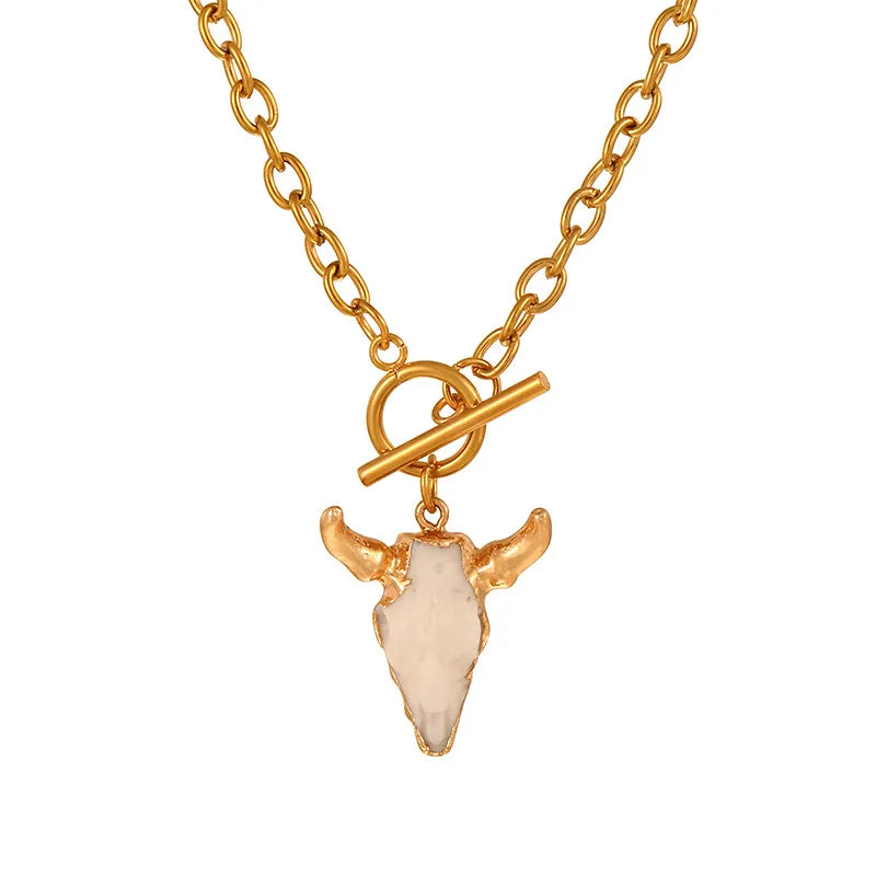 Collar Cabeza De Toro Acero Titanio