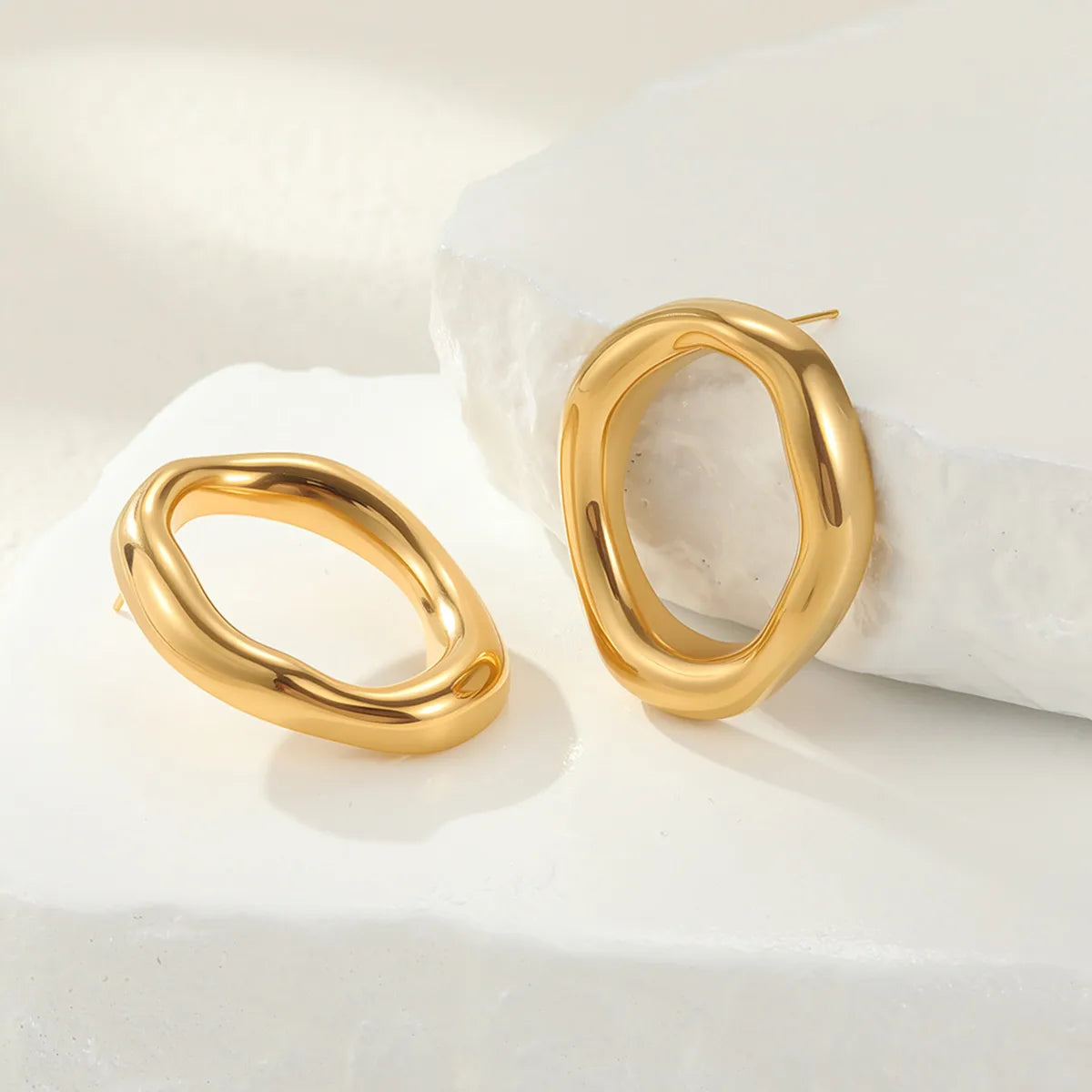 Aretes Ovalo Acero Inoxidable
