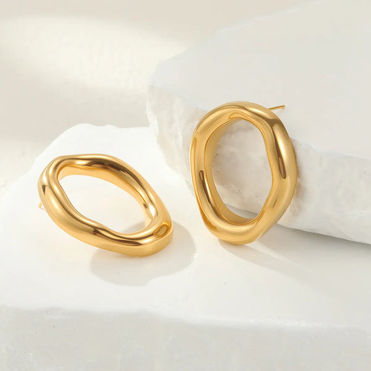 Aretes Ovalo Acero Inoxidable