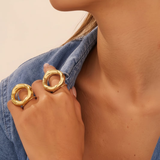 Anillo Ovalo Acero Inoxidable