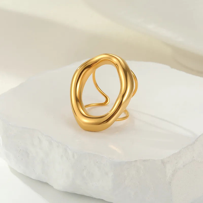 Anillo Ovalo Acero Inoxidable