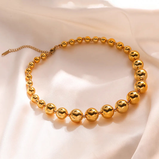 Collar Bolas Dorado Chapado en Oro