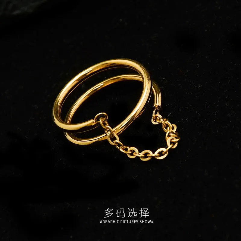 Anillo Retro Doble Acero Titanio