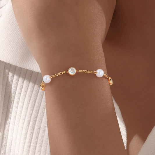 Pulsera Perlas Acero Inoxidable