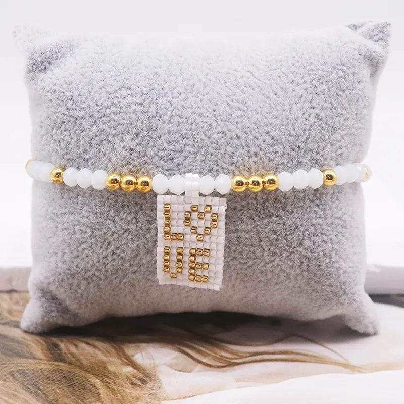 Pulsera Tejida  Cruz Corazón Love