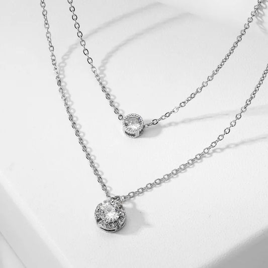 Collar Doble Elegante Acero Inoxidable