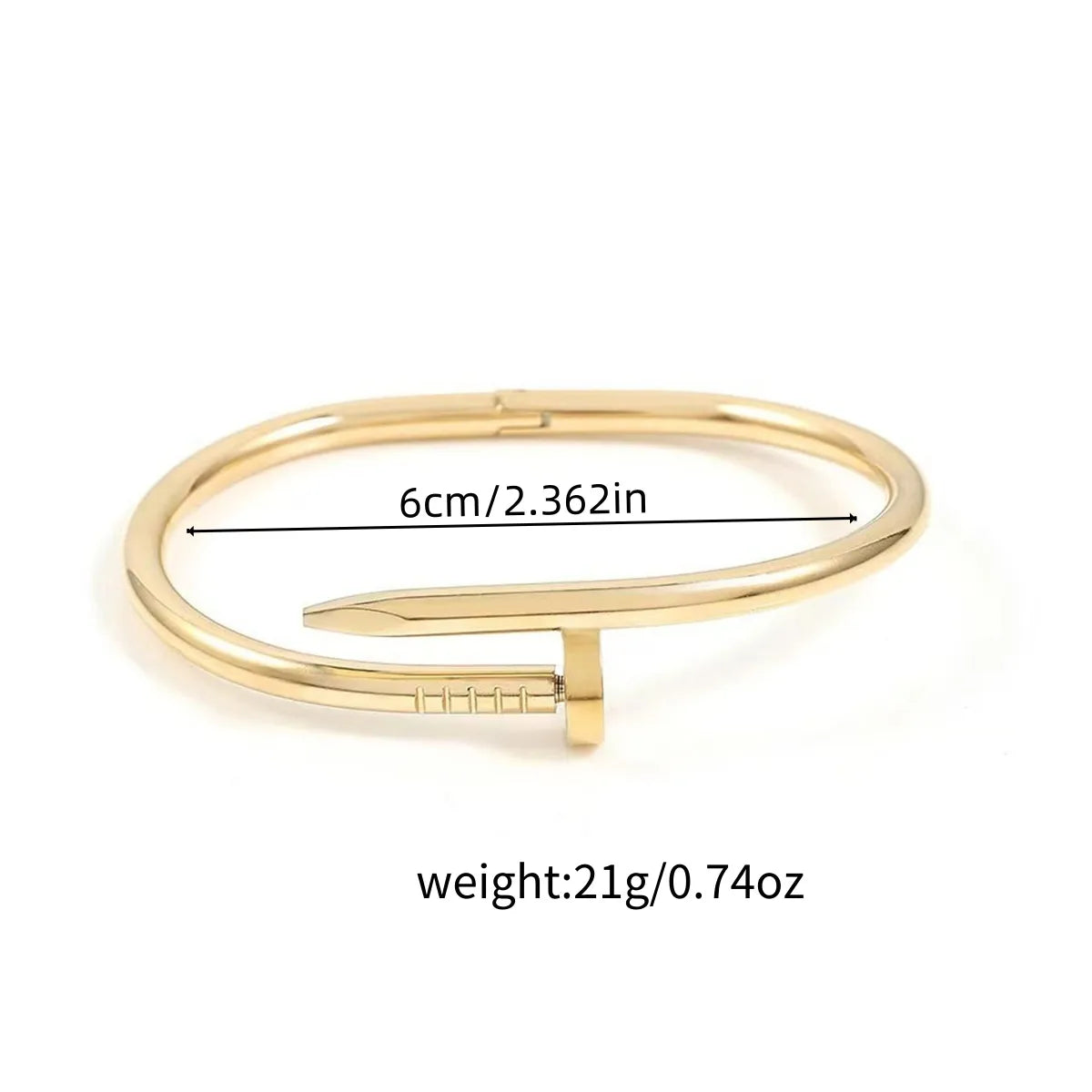 Pulsera Clavo Dorada Acero Inoxidable