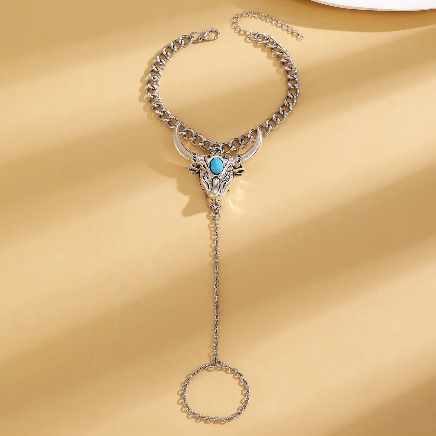 Pulsera Anillo Cabeza Turquesa Aleación