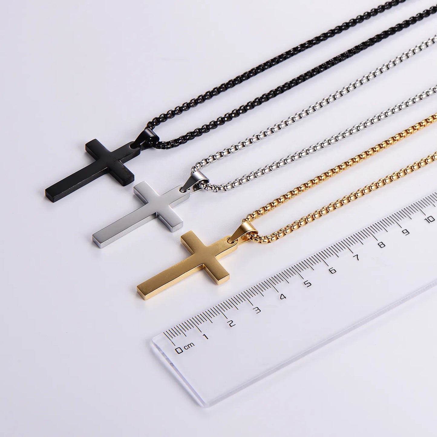 Collar Estilo Clásico Cruz Acero Inoxidable