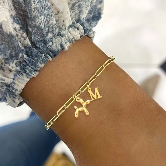 Pulsera Letra Perro Acero Inoxidable