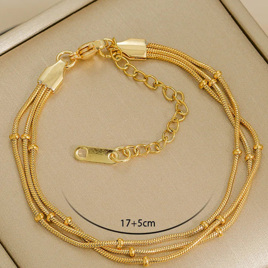 Pulsera Triple Delgada Acero Inoxidable