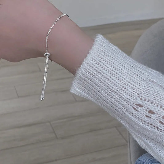 Pulsera Bolitas Estilo Coreano Plata Esterlina