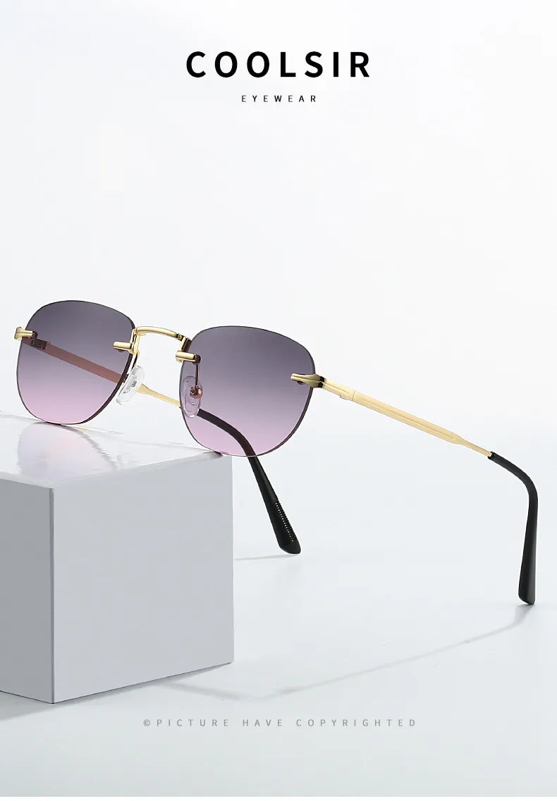 Gafas Retro Morado Sin Marco