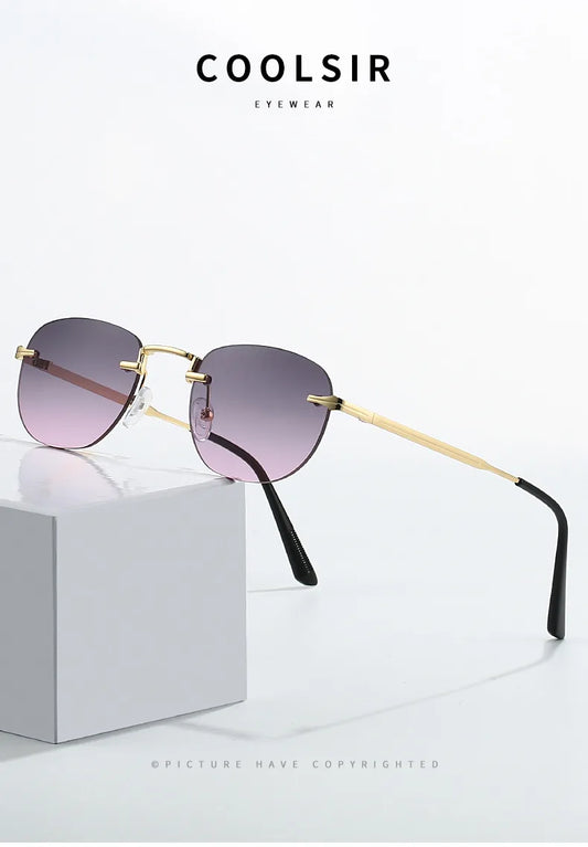 Gafas Retro Morado Sin Marco
