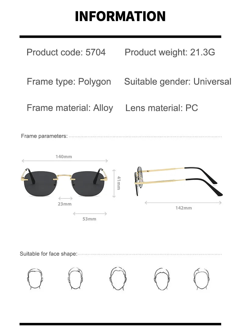 Gafas Retro Morado Sin Marco