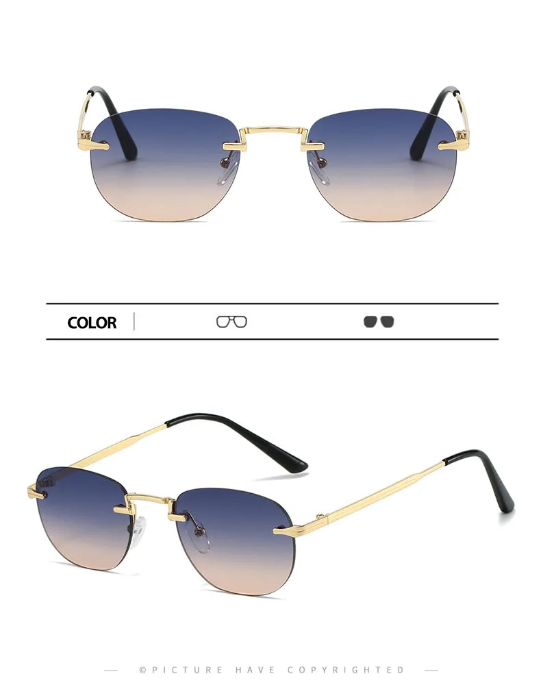 Gafas Retro Morado Sin Marco