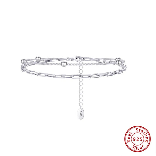 Pulsera Doble Japones Plata Esterlina