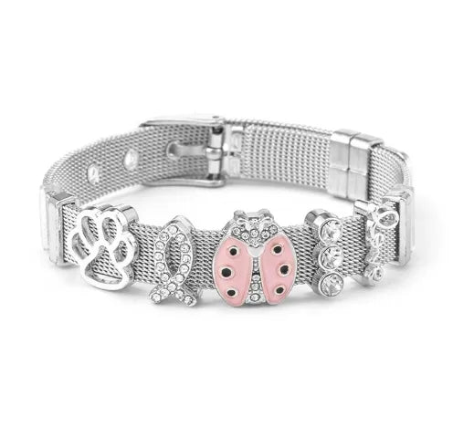 Pulsera Love Lady Bug Acero Inoxidable