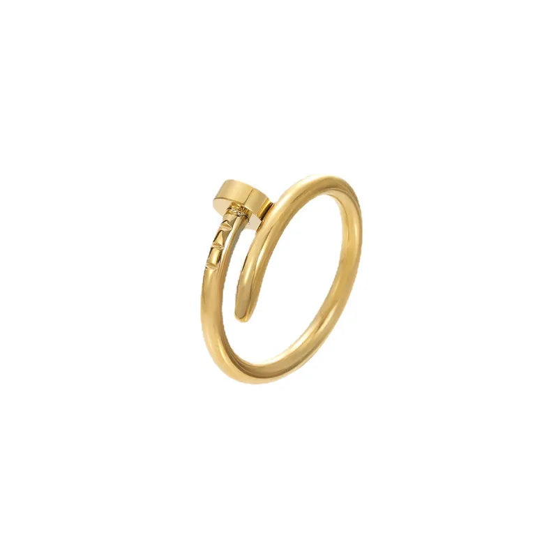 Anillo Clavo Dorado Acero Inoxidable