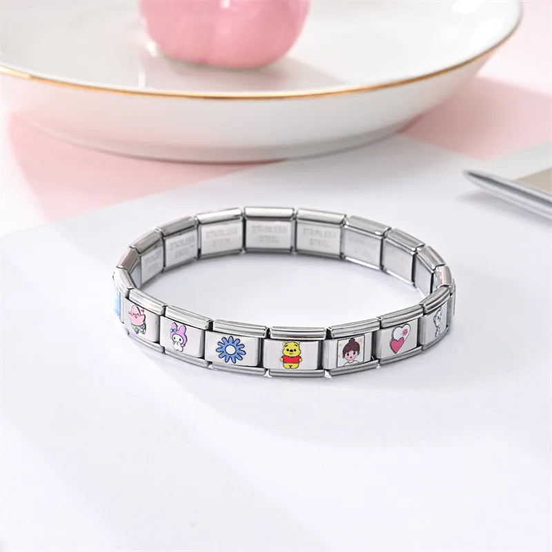 Pulsera Italiana Dibujos Acero Inoxidable