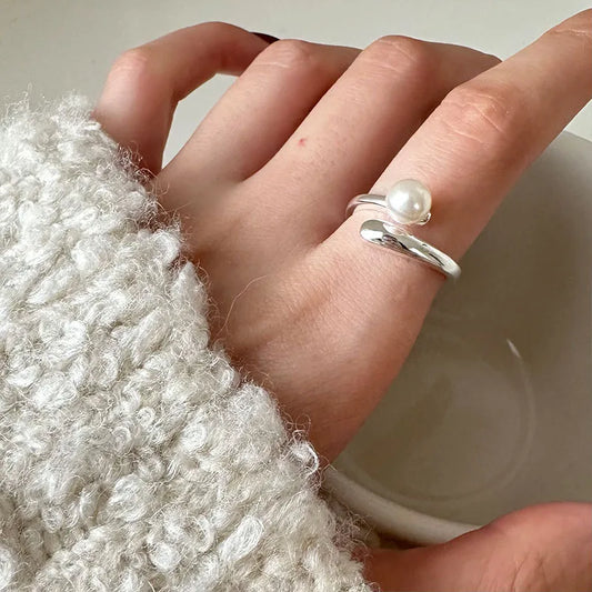 Anillo Perla Plata Esterlina