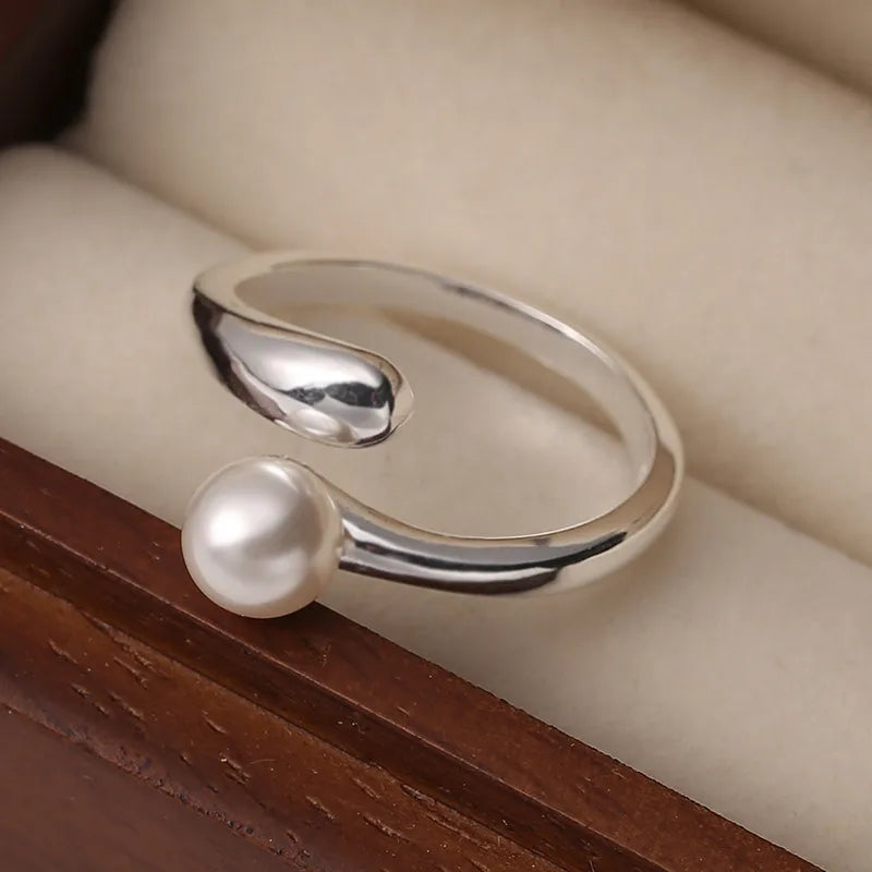 Anillo Perla Plata Esterlina