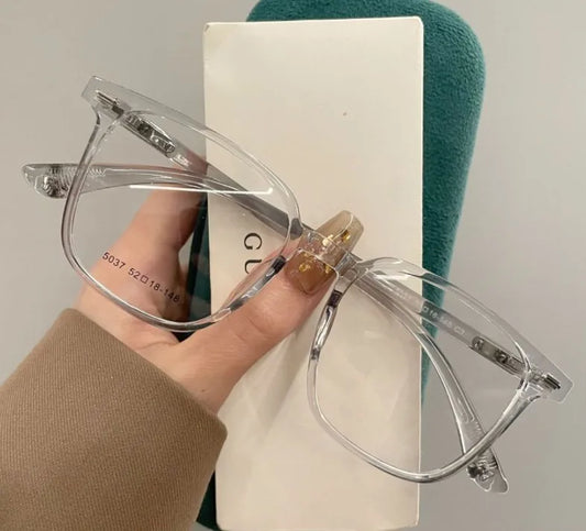 Gafas Cuadradas Gris Transparente