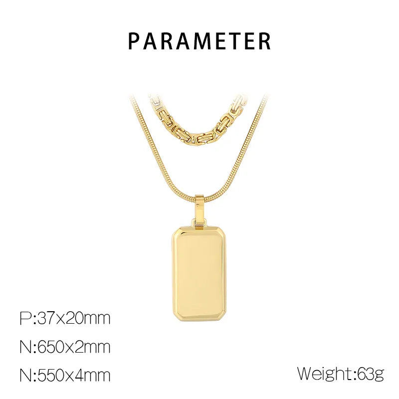 Collar Doble Dorado Acero Inoxidable