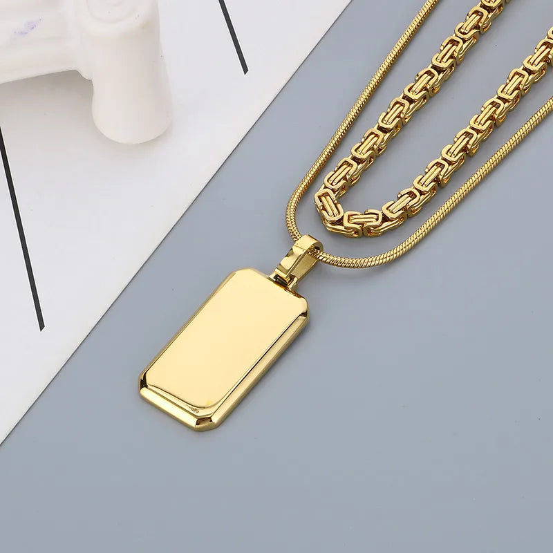 Collar Doble Dorado Acero Inoxidable