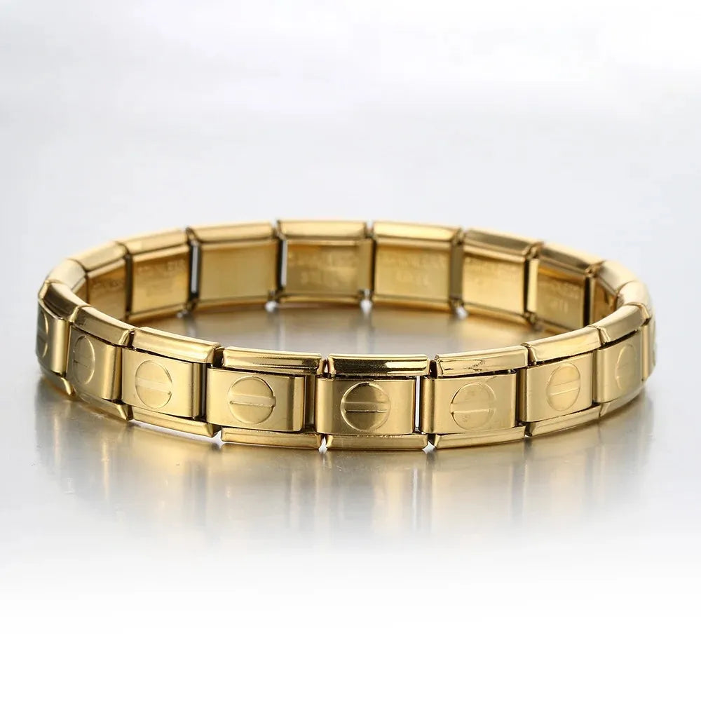 Pulsera Italiana Círculo Acero Inoxidable