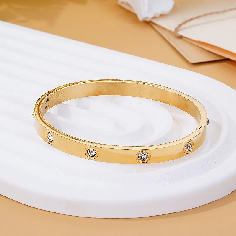 Pulsera Rígida Dorada Acero Inoxidable