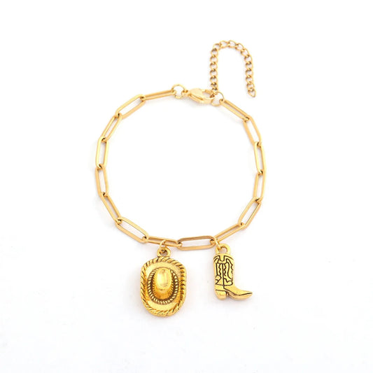 Pulsera Bota Sombrero Acero Inoxidable