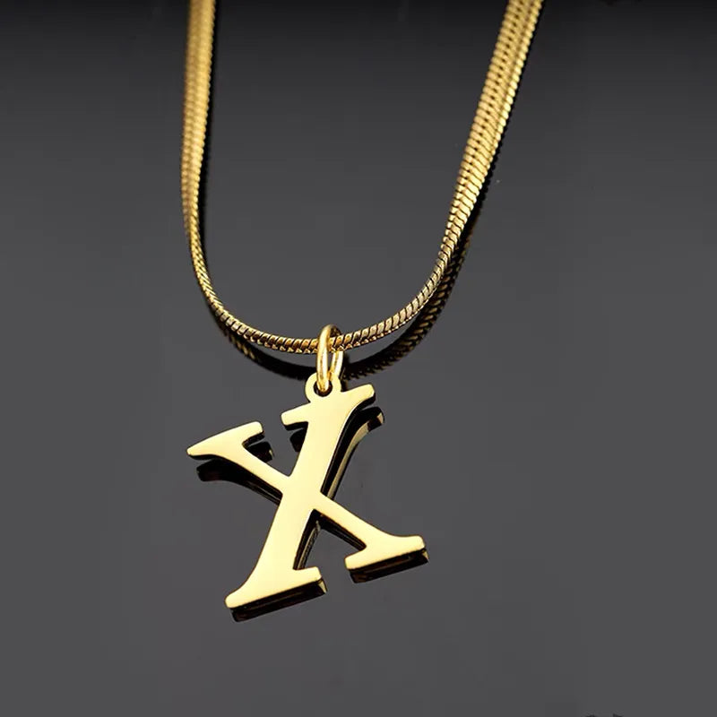 Collar Letra Acero Titanio