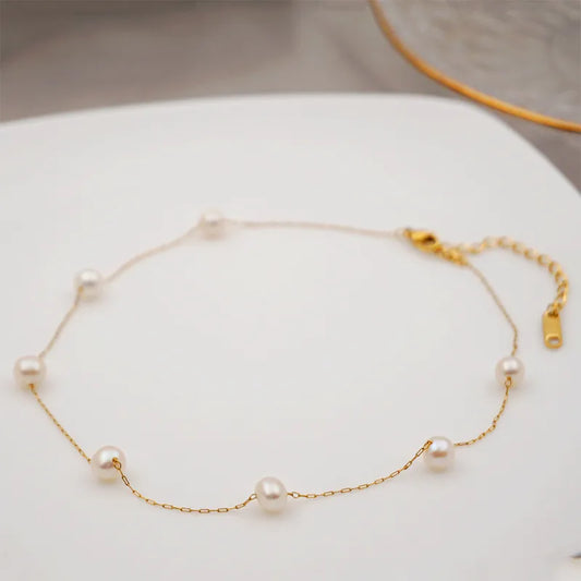 Collar Perlas Acero Titanio