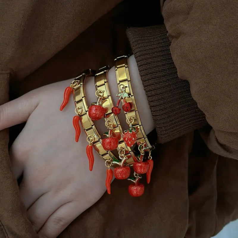 Pulsera Italiana Fruta Acero Inoxidable