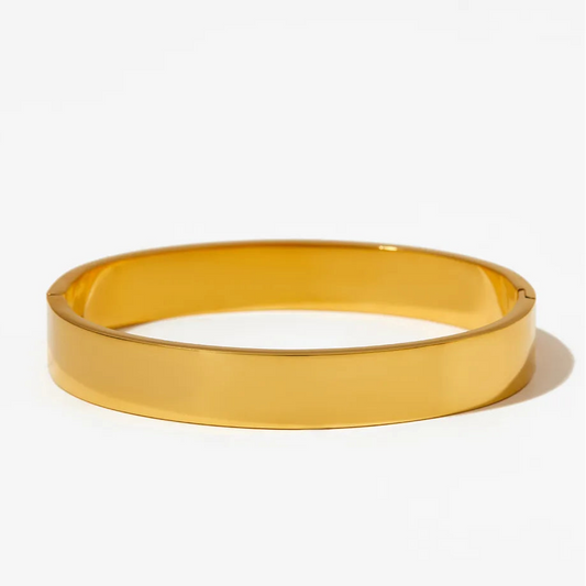 Pulsera Rígida Dorada Acero Inoxidable