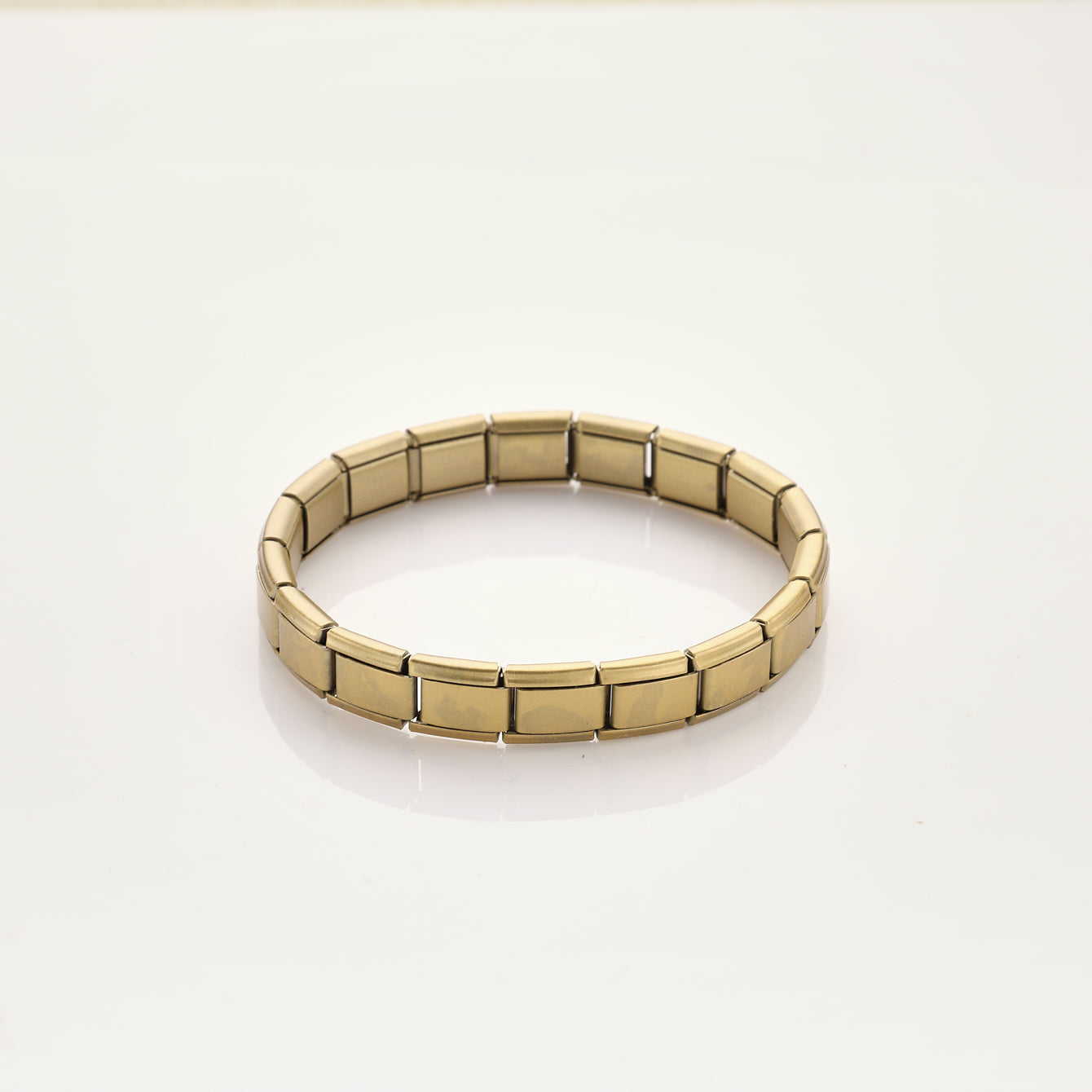 Pulsera Italiana Dorado Mate Acero Inoxidable