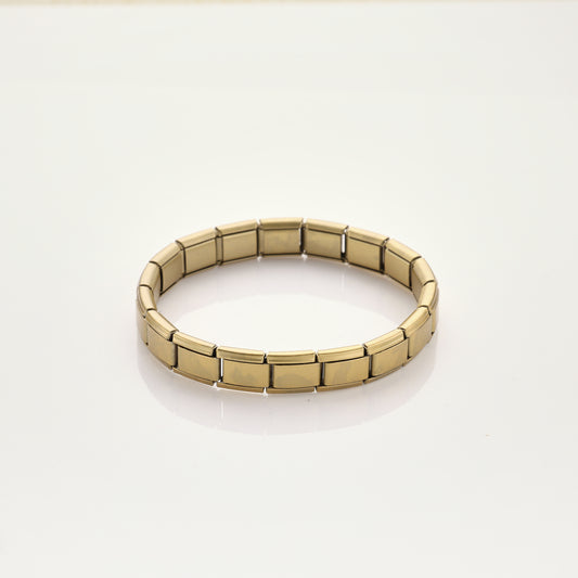 Pulsera Italiana Dorado Mate Acero Inoxidable