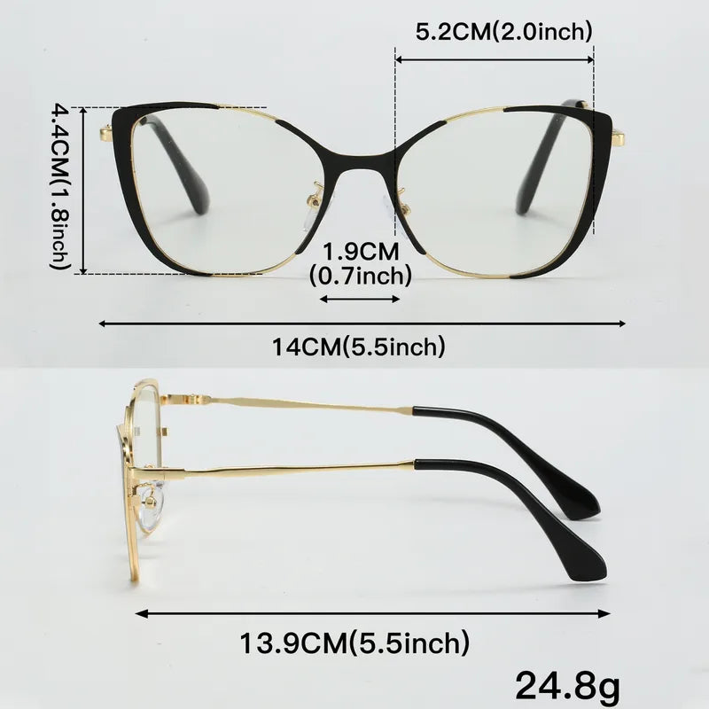 Gafas Ojo Gato Marco Metálico Negro