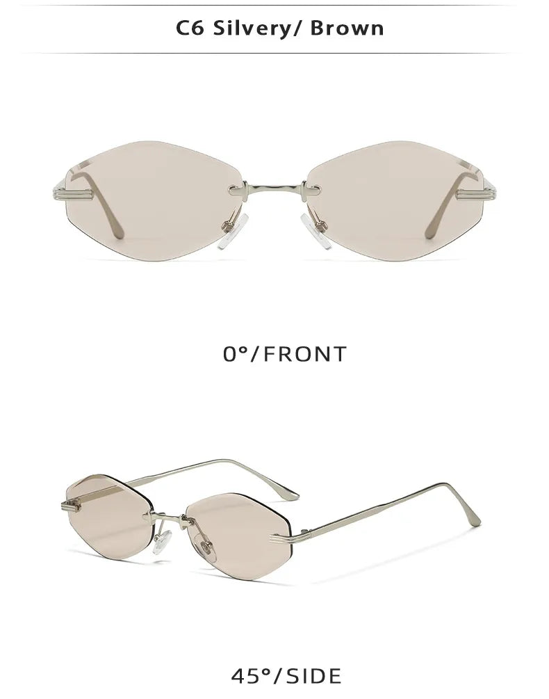 Gafas De Sol Unisex Estilo Europeo Sin Marco