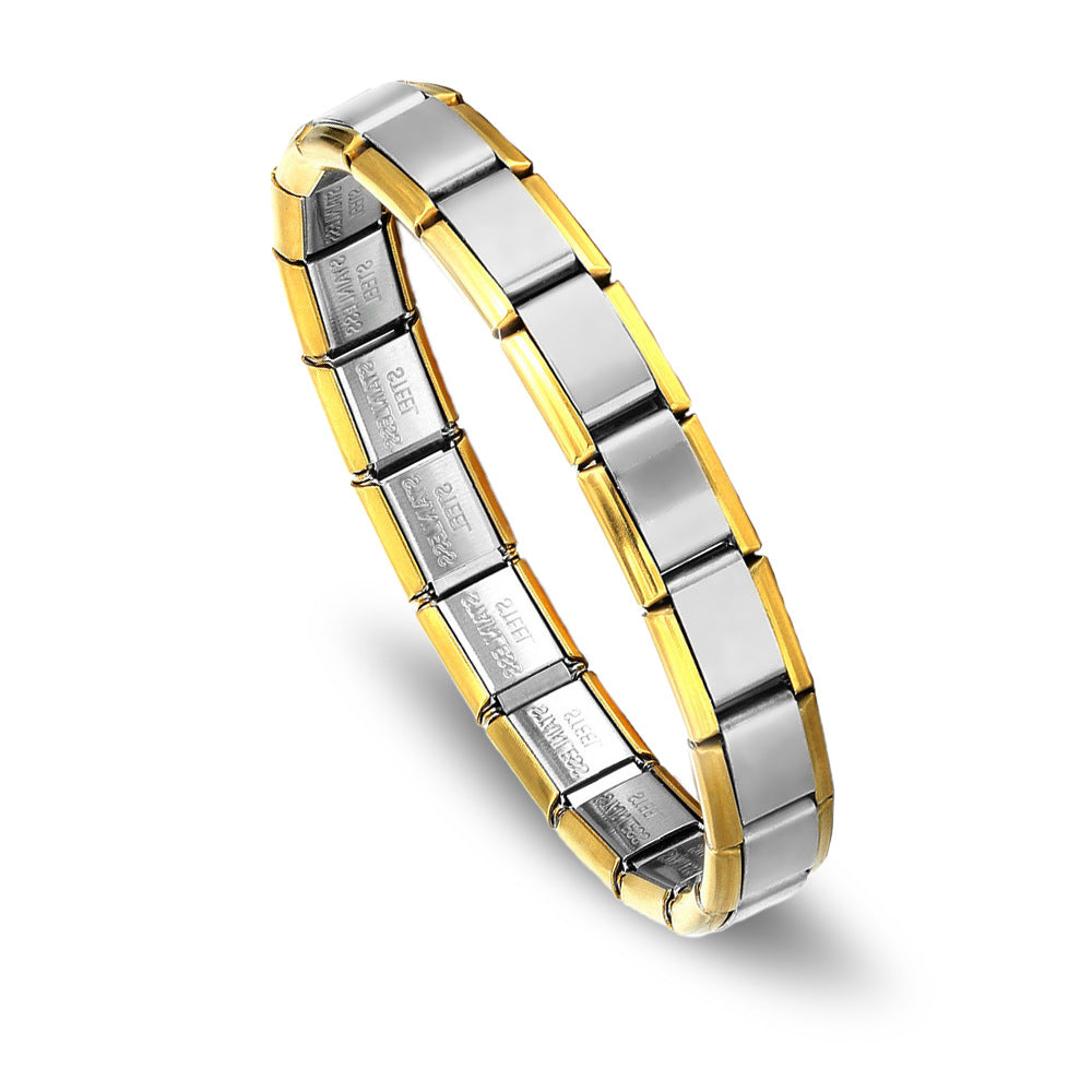 Pulsera Italiana Bicolor Acero Titanio