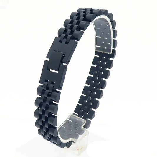 Pulsera Hip Hop Negro Acero Inoxidable