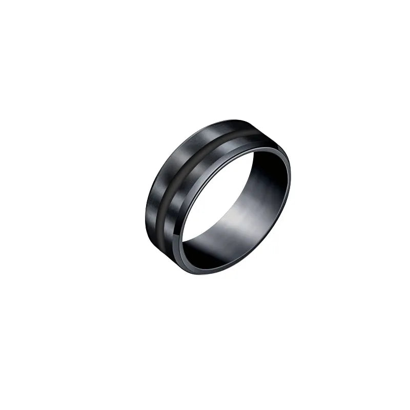 Anillo Hip Hop Acero Titanio Negro