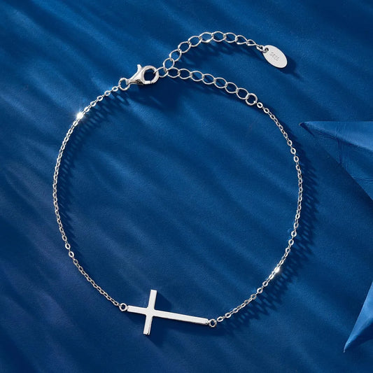 Pulsera Cruz Plata Esterlina