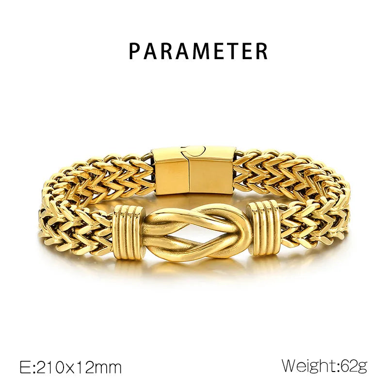 Pulsera Nudo Dorada Acero Inoxidable
