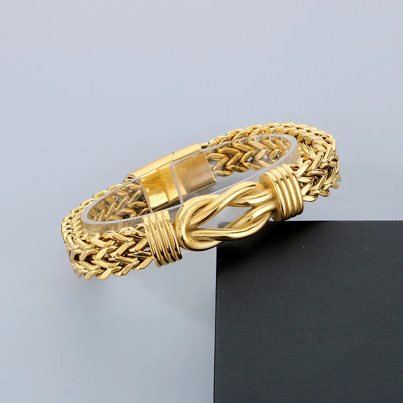 Pulsera Nudo Dorada Acero Inoxidable